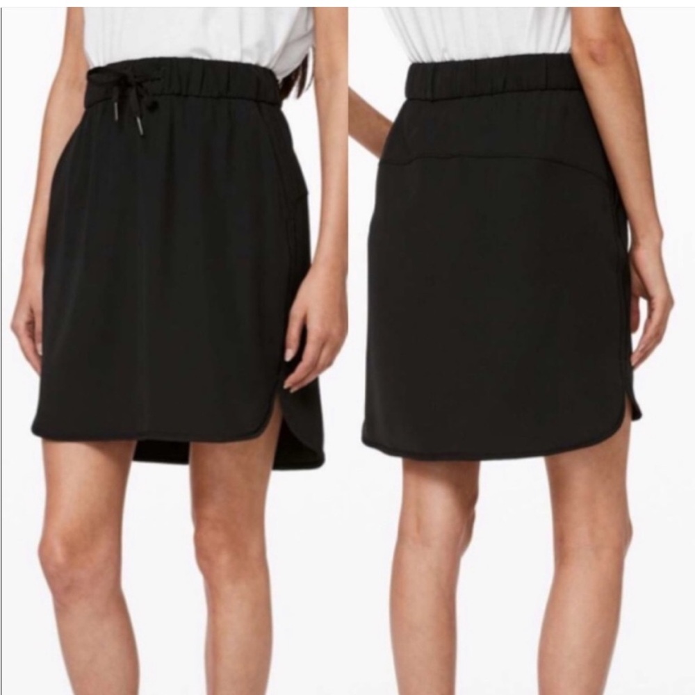 lululemon athletica Black High-Low Drawstring Skirt